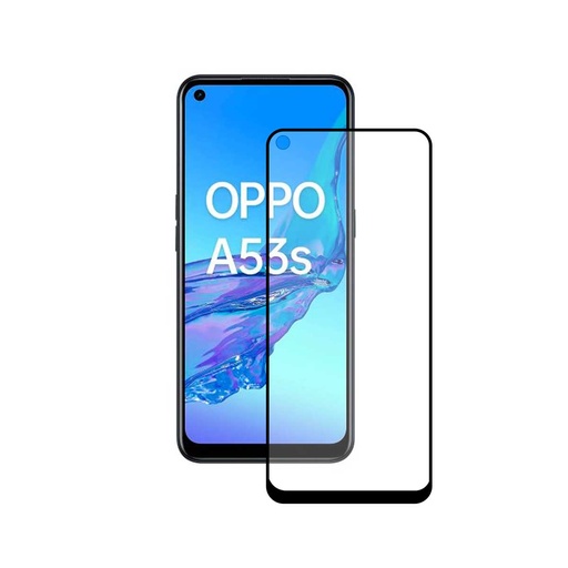 [000007105] Protector de pantalla para Oppo A53S, Vidrio templado, Grosor 0,33 mm, Negro