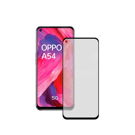 [000007136] Protector de pantalla para Oppo A54 5G, Vidrio templado, Grosor 0,33 mm, Negro