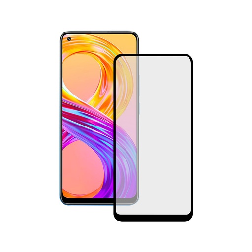 [000007139] Protector full glue 2.5d Ksix vidrio templado 9h para realme 8, 8 pro con borde negro ( 1 ud.)