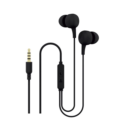 [000007149] Auriculares con cable Ksix, con micrófono y mandos de control, Negro