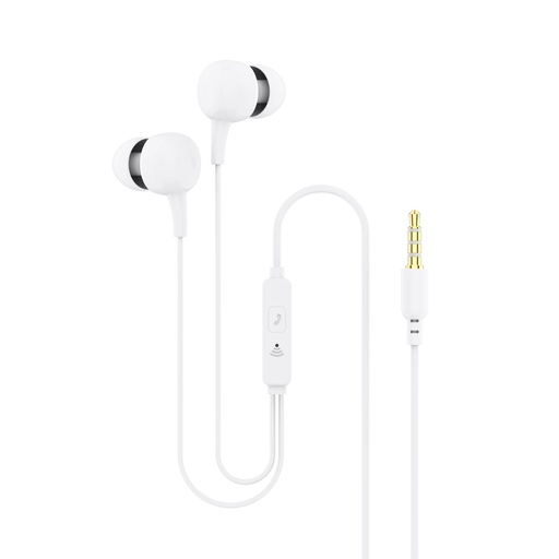 [000007150] Auriculares con cable Ksix, con micrófono y mandos de control, Blanco