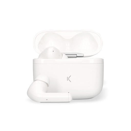 [000007162] Auriculares inalámbricos Ksix Noise Cancel 2, Bluetooth 5.0, Autonomía hasta 27 horas, Blanco