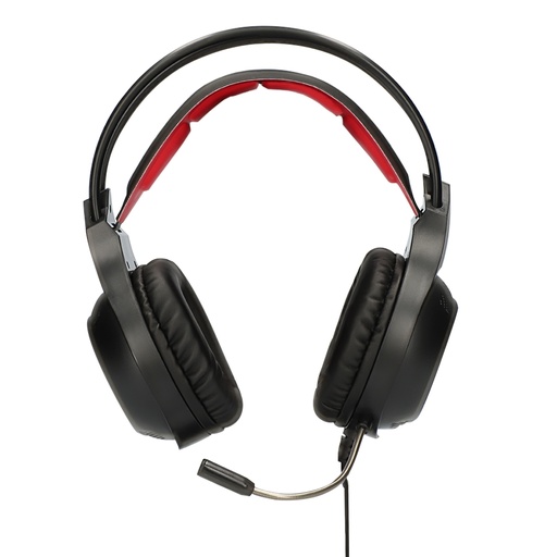 [000007164] Auriculares con cable Ksix, Estética Gaming, Jack 3.5 mm, Retroiluminación LED roja, Micrófono flexible, Negro