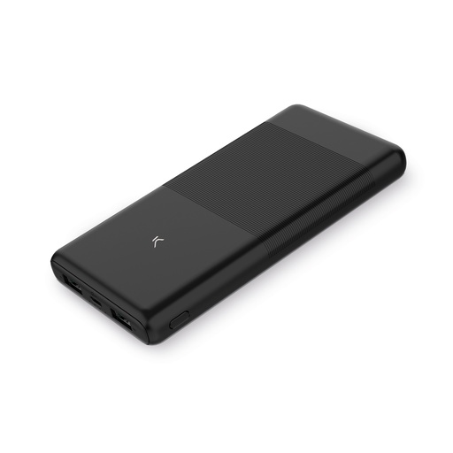 [000007167] Powerbank Ksix Ultra Slim, Ultra fina, 10.000 mAh, 10 W, Cable USB-A a USB-C incluido, Carga simultánea, Negro