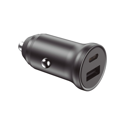 [000007196] Cargador de coche Ksix, 20W, Carga rápida, Power Delivery y Quick Charge 3.0, Multipuerto USB-C y USB-A, Negro
