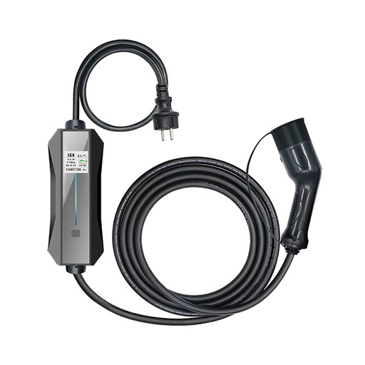 [000007202] Cargador de coche eléctrico Portable Ksix + Manguera de carga 5m, Modo 2, Schuko-T2, Monofásico, 16A