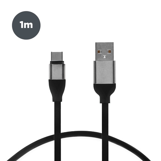 [000007203] Cable de carga y datos USB-A a USB-C Contact 20 W, Carga rápida, 1 m, Negro