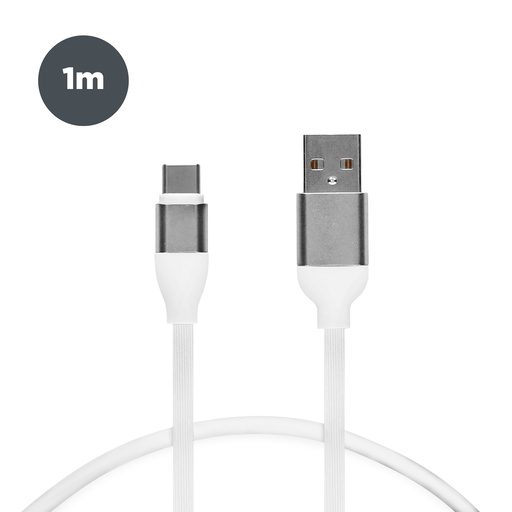 [000007204] Cable de carga y datos USB-A a USB-C Contact 20 W, Carga rápida, 1 m, Blanco