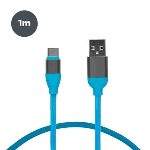 [000007206] Cable de carga y datos USB-A a USB-C Contact 20 W, Carga rápida, 1 m, Azul