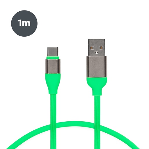 [000007208] Cable de carga y datos USB-A a USB-C Contact 20 W, Carga rápida, 1 m, Verde