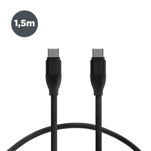 [000007209] Cable de carga y datos USB-C a USB-C Contact 20 W, Carga rápida, 1 m, Negro