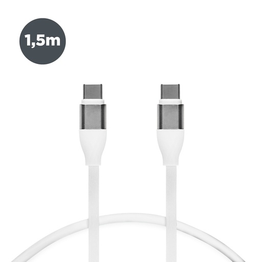 [000007210] Cable de carga y datos USB-C a USB-C Contact 20 W, Carga rápida, 1 m, Blanco