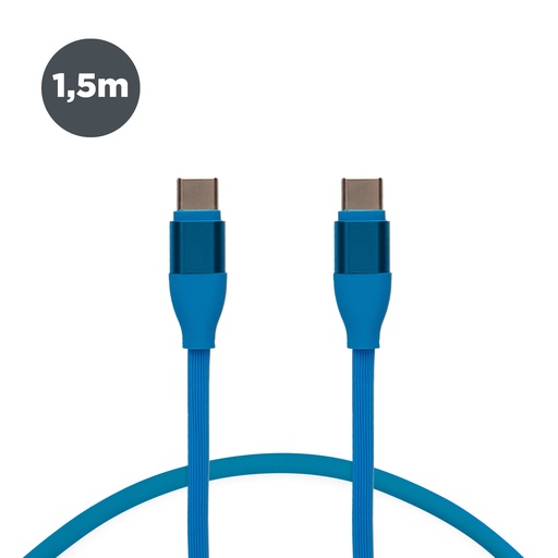 [000007211] Cable de carga y datos USB-C a USB-C Contact 20 W, Carga rápida, 1 m, Azul
