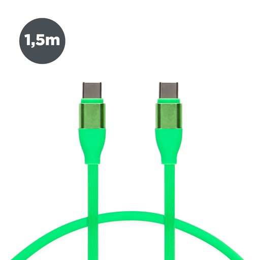 [000007212] Cable de carga y datos USB-C a USB-C Contact 20 W, Carga rápida, 1 m, Verde