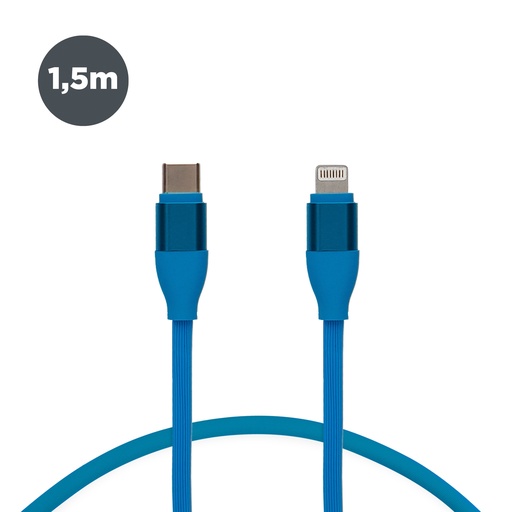 [000007216] Cable de carga y datos USB-C a Lightning Contact 20 W, Carga rápida, 1 m, Azul