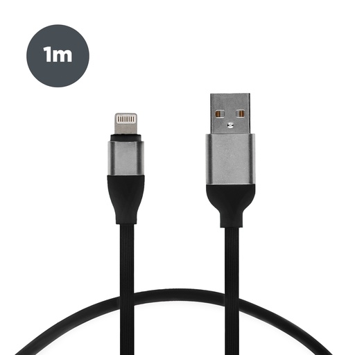 [000007219] Cable de carga y datos USB-A a Lightning Contact 20 W, Carga rápida, 1 m, Negro