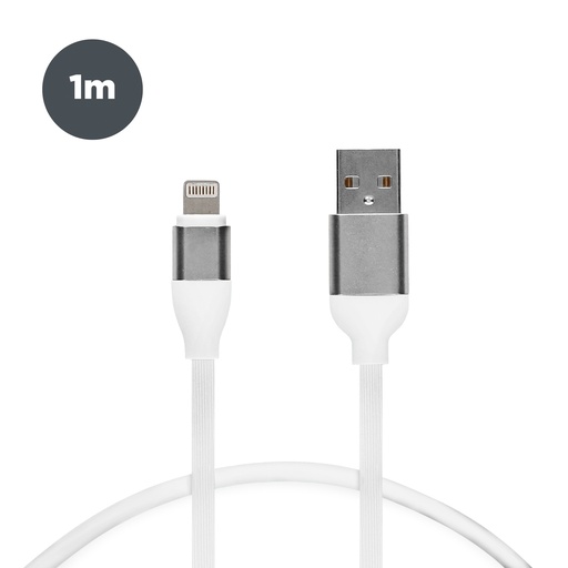 [000007220] Cable de carga y datos USB-A a Lightning Contact 20 W, Carga rápida, 1 m, Blanco