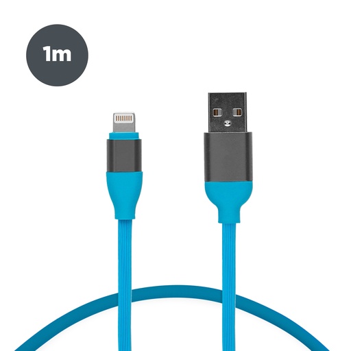 [000007222] Cable de carga y datos USB-A a Lightning Contact 20 W, Carga rápida, 1 m, Azul