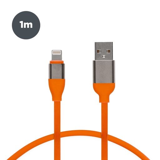 [000007223] Cable de carga y datos USB-A a Lightning Contact 20 W, Carga rápida, 1 m, Naranja