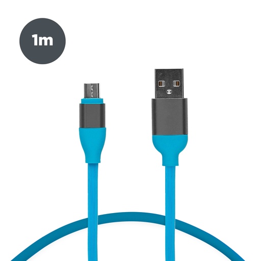[000007228] Cable de carga y datos USB-A a Micro-USB Contact 20 W, Carga rápida, 1 m, Azul