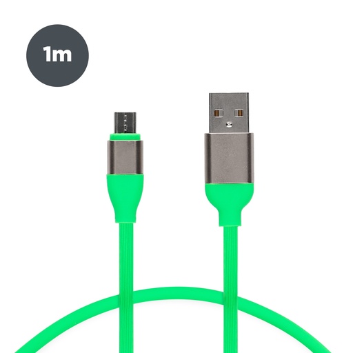 [000007230] Cable de carga y datos USB-A a Micro-USB Contact 20 W, Carga rápida, 1 m, Verde