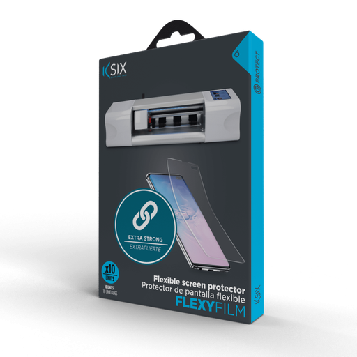 [000007243] Pack de 10 láminas plotter Ksix Extra Fuerte, protectores de pantalla TPU, código de recarga