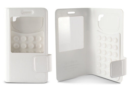 [000007253] Funda con tapa Universal para smartphone, Semirrígida, Blanco