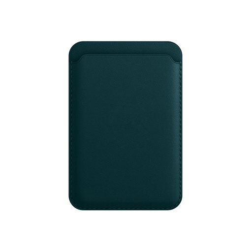 [000007290] Tarjetero magnético compatible con tecnología MagCharge, Piel vegana, Espacio para tarjetas y billetes, Verde