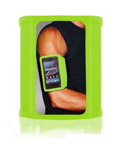[000007321] Funda deportiva Universal para smartphone, Flexible, Verde