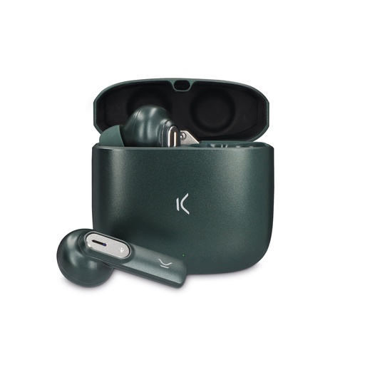 [000007354] Auriculares inalámbricos Ksix Spark, Bluetooth 5.2, Autonomía Hasta 20 horas, verde militar