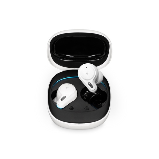[000007356] Auriculares inalámbricos Ksix Satellite, True Wireless, Autonomía 5+15h, Superficie táctil, Ergonómicos, Blanco