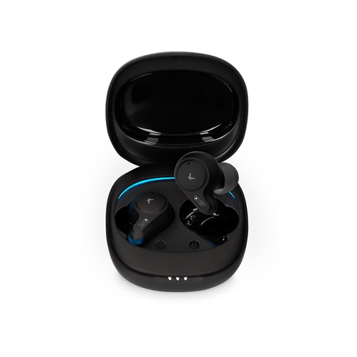 [000007357] Auriculares inalámbricos Ksix Satellite, True Wireless, Autonomía 5+15h, Superficie táctil, Ergonómicos, Negro