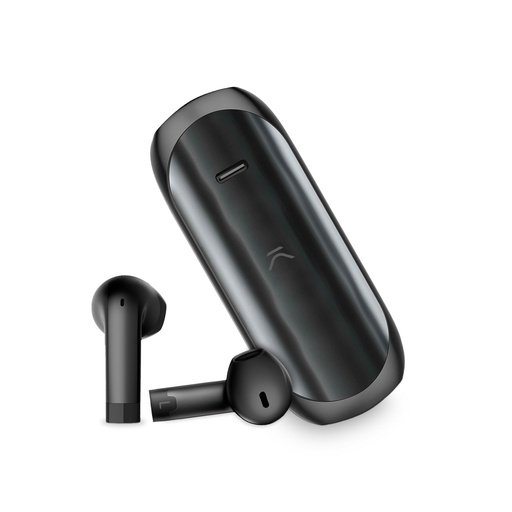 [000007358] Auriculares inalámbricos Ksix Halley, Recogimiento auricular magnético, Autonomía 4+20h, Control táctil, Negro