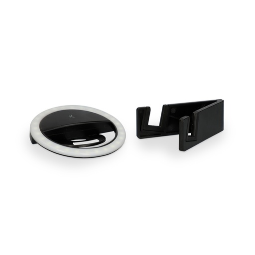[000007369] Aro de luz Ksix, Formato pocket, Soporte incluido, Compatible para smartphone y ordenador
