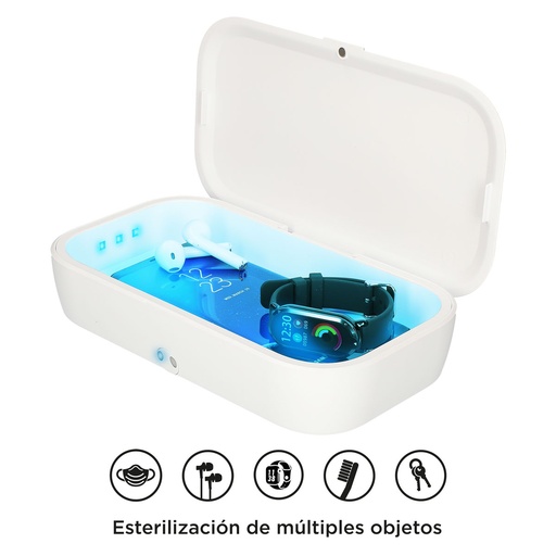[000007373] Caja Esterilizadora Ksix Uv Box Pro Con Carga Inalámbrica 10w