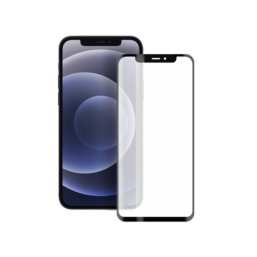 [000007437] Protector de pantalla para iPhone 14, Vidrio templado, Resistencia 9H, Grosor 0,3 mm, Borde negro