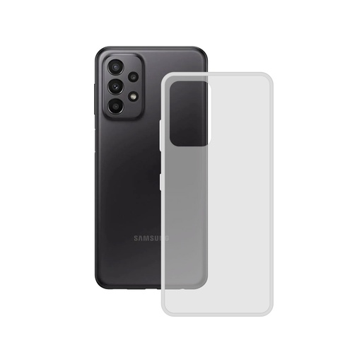 [000007503] Funda flexible para Samsung Galaxy A23, Libre de huellas, Resistente, Compatible con carga inalámbrica, Transparente