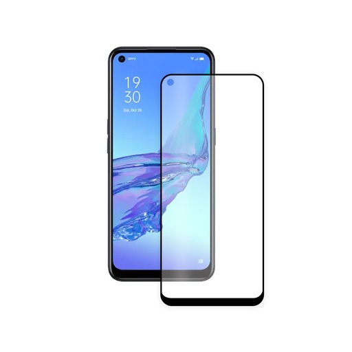 [000007554] Protector de pantalla para Oppo A53, Vidrio templado, Grosor 0,33 mm, Negro