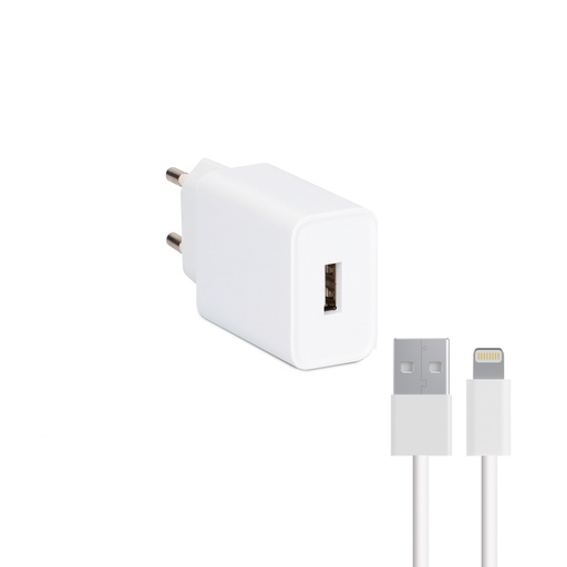 [000007607] Cargador de red Contact, 10W, Made for iPhone + cable USB A - Ligthning