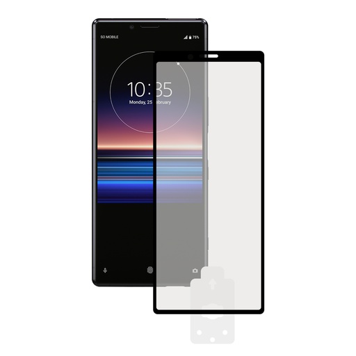 [000007688] Protector de pantalla para Sony Xperia 1, Vidrio templado, Grosor 0.33 mm, Negro