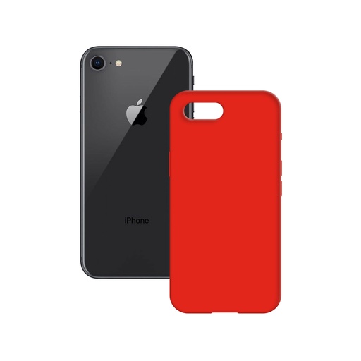 [000007786] Funda semirrígida para iPhone 7/8/ Se 2020, Antideslizante, Compatible con carga inalámbrica, Rojo, Packaging free