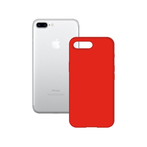 [000007789] Funda semirrígida para iPhone 7/8 Plus, Antideslizante, Interior microfibra, Compatible carga inalámbrica, Rojo, Packaging free