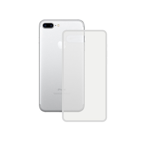 [000007792] Funda semirrígida para iPhone 7/8 Plus, Laterales reforzados, Rígida, Compatible carga inalámbrica, Transparente, Packaging free