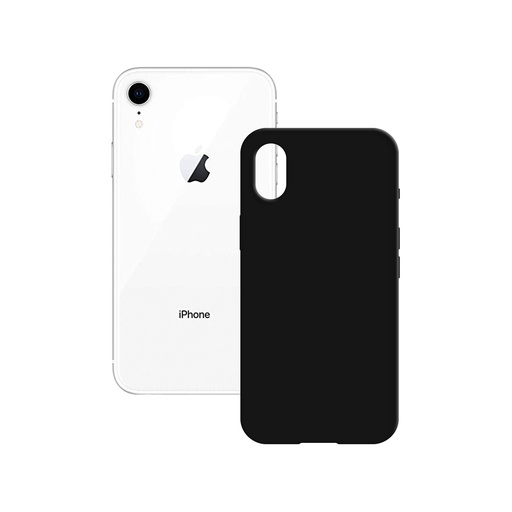 [000007795] Funda semirrígida para iPhone Xr, Antideslizante, Interior microfibra, Compatible con carga inalámbrica, Negro , Packaging free