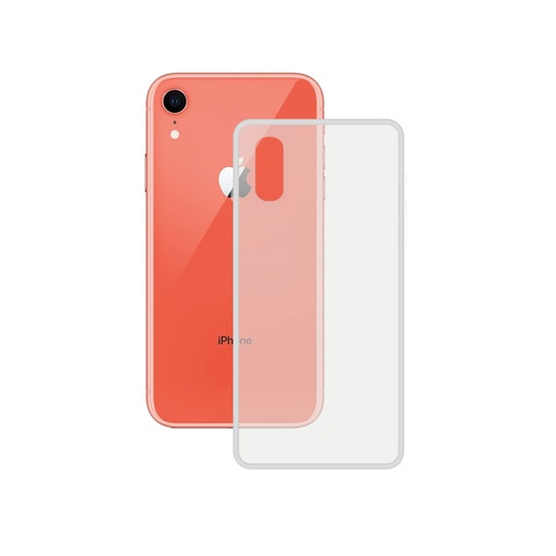 [000007798] Funda semirrígida para iPhone Xr, Laterales reforzados, Rígida, Compatible con carga inalámbrica, Transparente, Packaging free