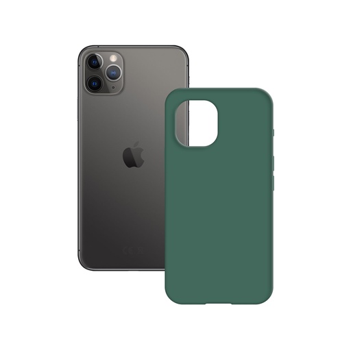 [000007804] Funda semirrígida para iPhone 11 Pro Max, Antidesliz, Interior microfibra, Compatible carga inalámbrica, Verde, Packaging free