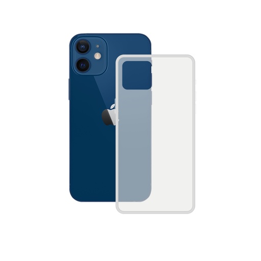 [000007807] Funda semirrígida para iPhone 12 Mini, Laterales reforzados, Rígida, Compatible carga inalámbrica, Transparente, Packaging free