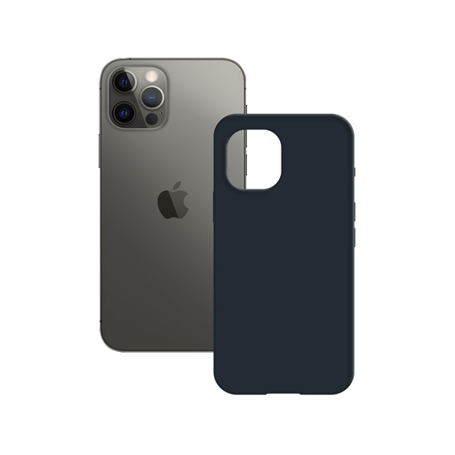 [000007811] Funda semirrígida para iPhone 12 Pro Max, Interior microfibra, Compatible con carga inalámbrica, Azul Oscuro, Packaging free