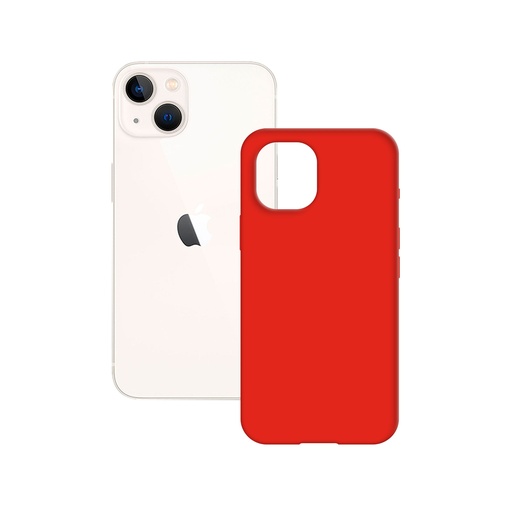 [000007816] Funda semirrígida para iPhone 13, Antideslizante, Interior microfibra, Compatible con carga inalámbrica, Rojo, Packaging free