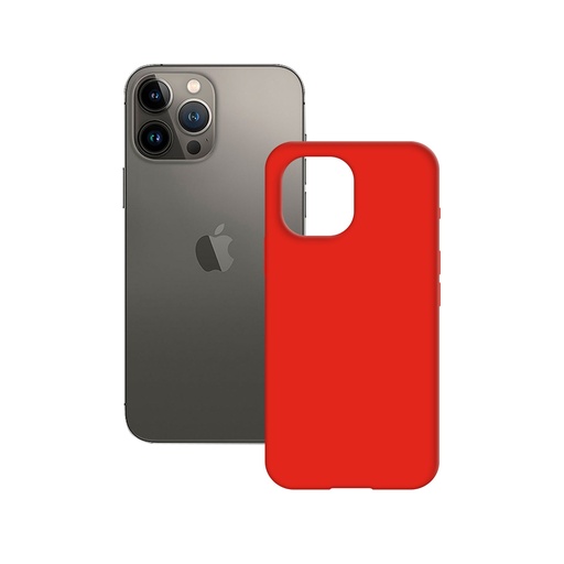 [000007820] Funda semirrígida para iPhone 13 Pro Max, Antideslizante, Interior microfibra, Comp. carga inalámbrica, Rojo, Packaging free